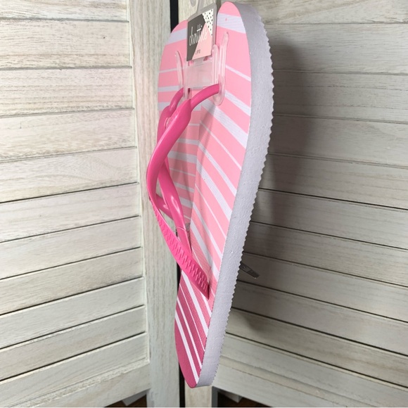 Chatties Flip Flops Sandals Pink Ombré Stripes New 9/10 - Picture 3 of 5